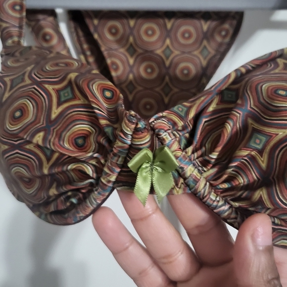 Strawberry Milk Mob Brown Green Cappuccino Retro Bikini - Size M - Picture 3 of 8